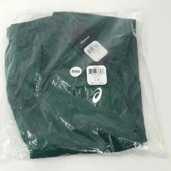 ASICS UNISEX JR. UPSURGE TRACK JOGGER PANTS SIZE L DRAWSTRING FOREST GREEN - Picture 9 of 9